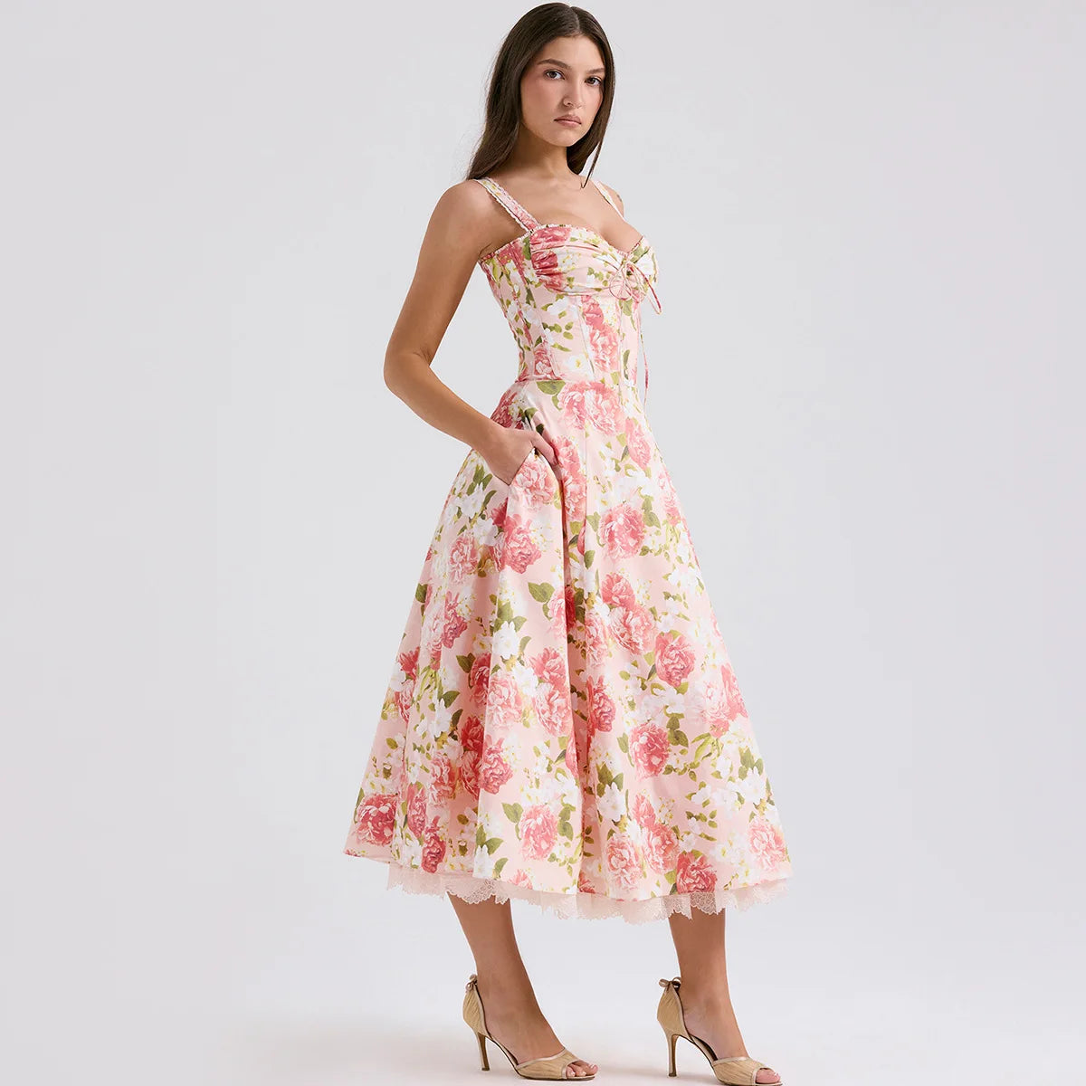 Vestido Midi em Estampa Floral - Alice