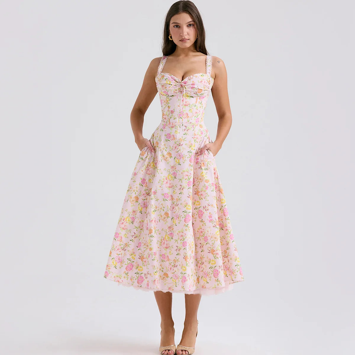 Vestido Midi em Estampa Floral - Alice