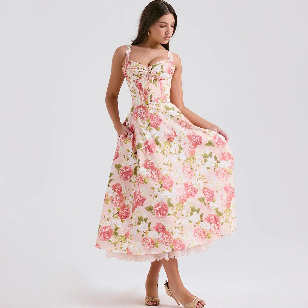 Vestido Midi em Estampa Floral - Alice