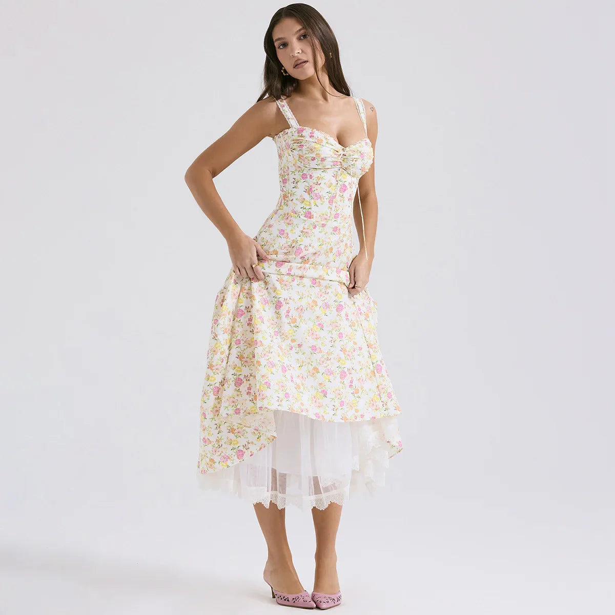 Vestido Midi em Estampa Floral - Alice