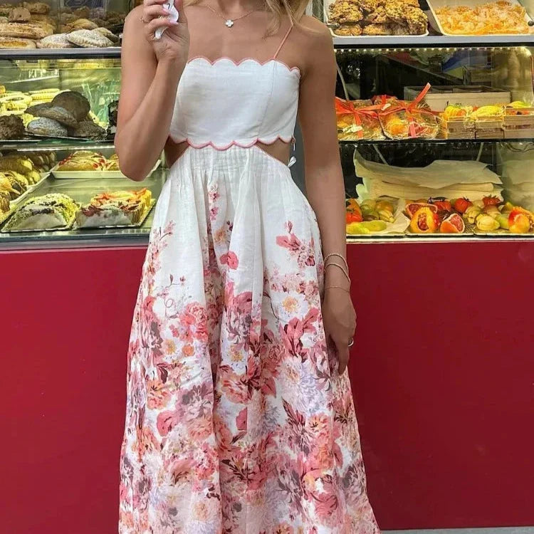 Vestido Midi com Decote Reto - Raquel