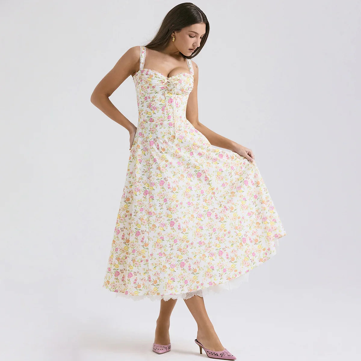 Vestido Midi em Estampa Floral - Alice